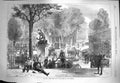 Original Old Antique Print 1870 War Paris Camp Garden Tuileries Siers Horses