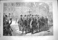 Original Old Antique Print 1870 Provisional Government Reviewing National Guard