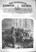 Old Antique Print 1870 Siege Paris Salle De L'Orangerie Palace St. Cloud 19th