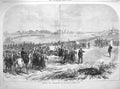 Original Old Antique Print 1870 Surrender Metz Mrshall Bazaine Army Prisoners