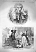 Old Antique Print 1870 Vice-Chancellor Sir Bacon James'S Theatre Fernande 19th