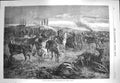 Original Old Antique Print 1870 Riderless Horses Regimental Call Battle War