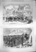 Original Old Antique Print 1870 Siege Paris Prussian Siers Ville D'Avray Sortie