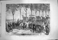 Original Old Antique Print 1870 Paris Departure English Americans Siers War