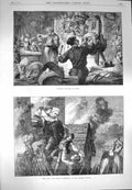 Old Antique Print 1870 Scene Vicar Wakefield Standard Theatre Pantomime 19th