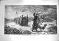Original Old Antique Print 1870 French Shepherds Sheep Midnight Mass Christmas