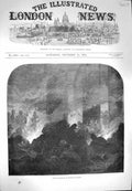 Original Old Antique Print 1870 French Prisoners Orleans Cathedral Victorian