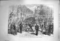 Original Old Antique Print 1870 Artillery National Guards Paris Notre Dame War