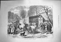 Original Old Antique Print 1871 Last Oxen Paris France Animals 19th