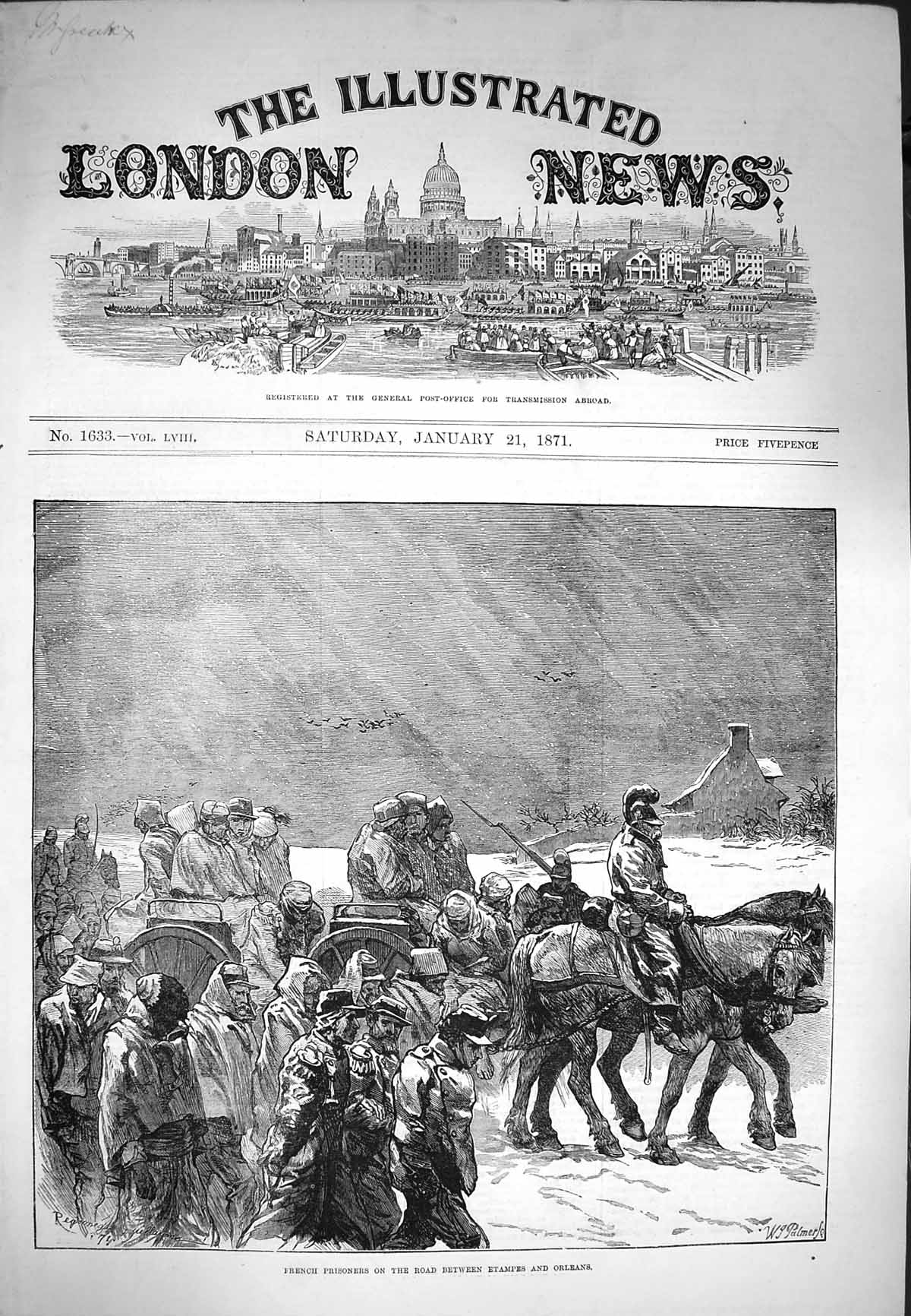 Original Old Antique Print 1871 French Siers Travelling Etampes Orle Victorian