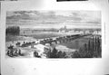 Original Old Antique Print 1871 View City Tours France River Bridge Siers War