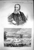 Original Old Antique Print 1871 Rev. Alford Dean Canterbury Lake Bois Boulogne