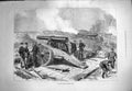 Old Antique Print 1871 Prussian Battery Paris War France Cannon Weapons 19th