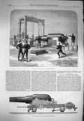 Original Old Antique Print 1871 Gun Cannon Woolwich Infant Captain Scott Naval