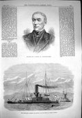 Old Antique Print 1871 Monsell Postmaster-General Ships Abyssinia Magdala 19th