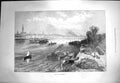 Original Old Antique Print 1871 View City Bordeaux River Boats Bridge France