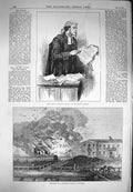 Original Old Antique Print 1871 Toole Gaiety Theatre Cartridge Factory Dunkirk