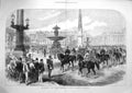 Original Old Antique Print 1871 German Siers Paris Blumenthal Place Concorde
