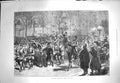 Original Old Antique Print 1871 Scene First Departure Germans Paris France 19th