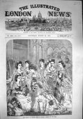 Original Old Antique Print 1871 Wedding Princess Louise Windsor Bridesmaids