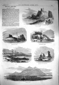 Old Antique Print 1871 Lorne Dunolly Castle Island Mull Kilchurn Iona Awe 19th