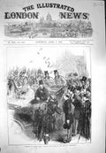 Original Old Antique Print 1871 Marriage Princess Louise Throwing Slipper Bride
