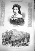 Original Old Antique Print 1871 Queen Sweden Prussian Battery St. Cloud Paris