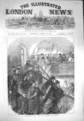 Original Old Antique Print 1871 Civil War Paris Arrest Archbishop Communists