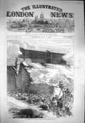 Old Antique Print 1871 Armour-Plated Locomotive Battery Siege Paris War 19th