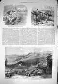 Original Old Antique Print 1871 Fort Issy Post Meudon Paris Battery Courbevoie