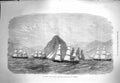 Original Old Antique Print 1871 British Ships Squadron Diamond Rock Mar 19th