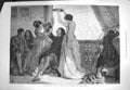 Original Old Antique Print 1871 Home Victory Ladies Man Romance Scene Victorian