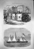 Old Antique Print 1871 Steam Ship Europe Mitrailleuse Shields Paris War 19th