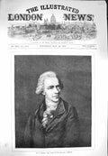 Original Old Antique Print 1871 Portrait Sir William H 19th Century