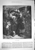 Original Old Antique Print 1871 French Siege Paris Vive La Commune Sier 19th