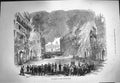 Original Old Antique Print 1871 Burning Paris France Rue Royale Fire Bu 19th