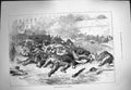Original Old Antique Print 1871 Scene Inside Prison Roquette Dead Prisoners