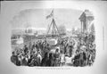 Original Old Antique Print 1871 Khedive Egypt Stone Harbour Works Alexandria