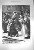 Original Old Antique Print 1871 Last Commune Lady Tied-Up Sier 19th