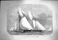 Original Old Antique Print 1871 Schooner Yacht Flying Cloud Livonia Gloriana