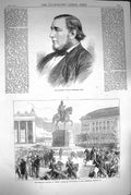 Original Old Antique Print 1871 Tichborne Trial Claimant Berlin Statue William