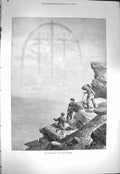 Original Old Antique Print 1871 Fog-Bow Matterhorn Mountains 19th