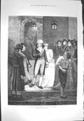 Original Old Antique Print 1871 Incident Revolution Man Lady Prisoners Fine Art