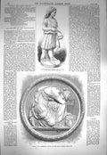 Original Old Antique Print 1871 Statue Young England'S Sister Grief Siemering