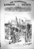 Original Old Antique Print 1871 Presentation Colours Highlanders Siers War 19th