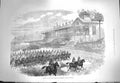 Original Old Antique Print 1871 Review French Army Longchamps Bois De Boulogne