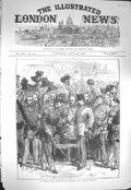 Original Old Antique Print 1871 Belgian Gardes Civiques Wimbledon Camp Sport