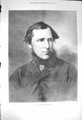 Original Old Antique Print 1871 Portrait Mr. J. A. Froude Historian Victorian