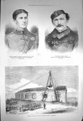 Old Antique Print 1871 Gun Gilkicker Battery Portsmouth Humphrey Roberts 19th