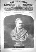 Original Old Antique Print 1871 Walter Scott Bust Abbotsford Stirling Castle